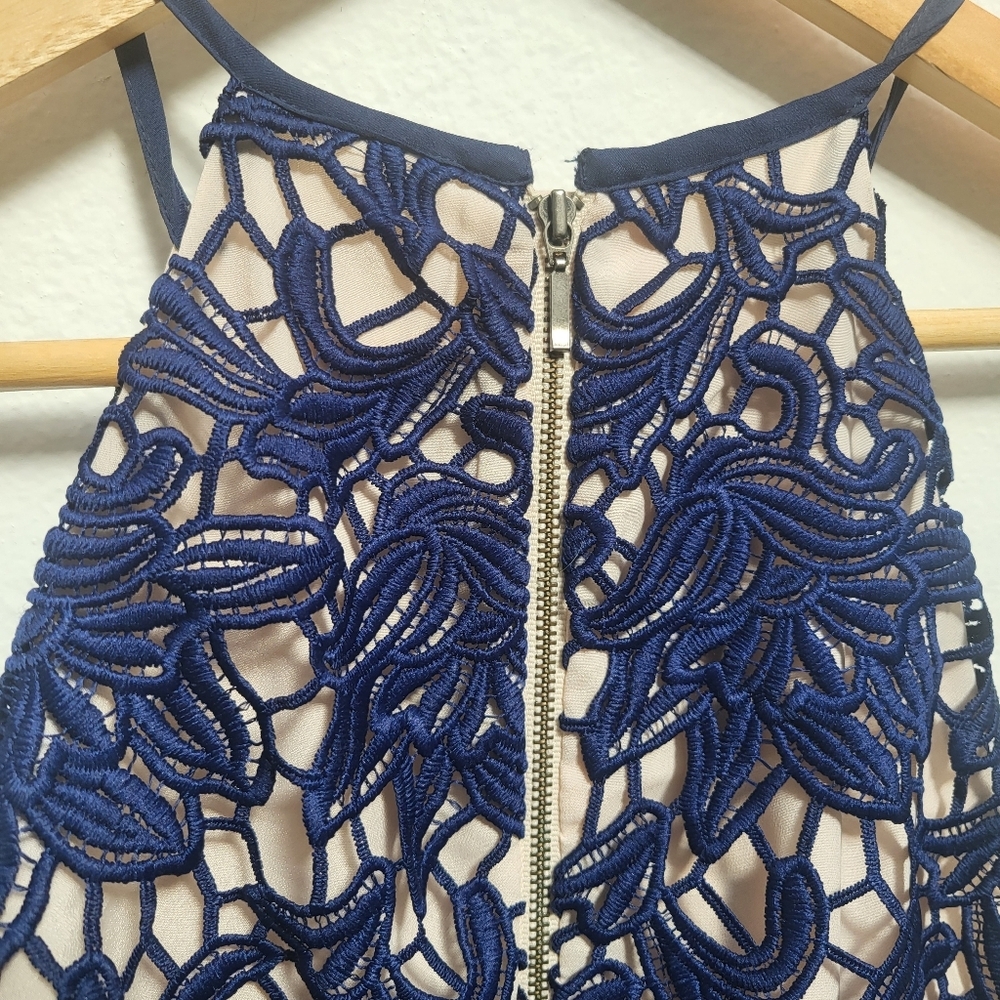 keepsake dress nude with royal blue knee length - Picture 5 of 11
